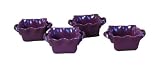 BIA Cordon Bleu Wavy 5-Ounce Square Ramekins, Set of 4, Burgandy