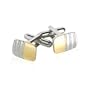 Shiny Two-Tone Gold and Silver Cufflinks with Gift Box