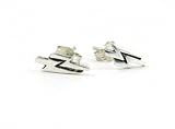 Sterling Silver Lightning Bolt Post Earrings