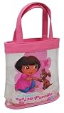 Dora Puppy Love Tote Bag, Dora And Puppy Picture, Two Handles, Pink
