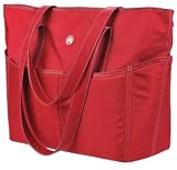 Mobile Edge Red Sumo Tote White Stitching Large Open Area Six Outside Pockets Tough Love