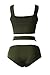 Prograce Women's Sexy Criss Cross High Waisted Bandage 2PCS Bikini Set, M Army Green