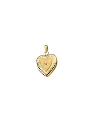 Heart Locket with Diamond Accent in 14k Yellow Gold