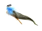 Natural Feather Hair Extension in Blue, Tan, and Black for Short Hair