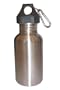 Silver 18oz Wide Mouth Stainless Steel Reusable Water Bottle w/ Hiking Clip
