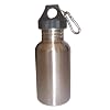 Silver 18oz Wide Mouth Stainless Steel Reusable Water Bottle w/ Hiking Clip