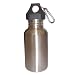 Silver 18oz Wide Mouth Stainless Steel Reusable Water Bottle w/ Hiking Clip