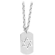 Inox Jewelry 316L Stainless Steel Star of David Dog Tag Pendant
