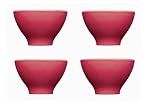 Emile Henry Japanese Cups, Set of 4, Cerise