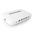 Digital TV Media Player For USB Drives and SD/SDHC/MMC Flash Cards - Plays MPEG1/2/4, DivX, Xvid, RMVB, AVI, MOV, MP3, MP4, (White), With Bonus Component Video Cable (For 720p Video Output)