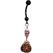 Handcrafted Antiqued Austrian Crystal Scroll Teardrop Belly Ring