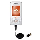 Retractable USB Cable for the Sony Ericsson Z750a with Power Hot Sync and Charge capabilities - Gomadic Brand w/ TipExchange Technology