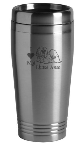 16-ounce Stainless Travel Mug Lhasa Apso