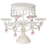 White and Pink Beaded Multi Cake Stand
