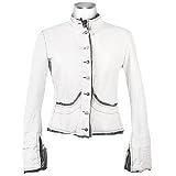 Forzieri Embroidered White Distressed Italian Leather Jacket