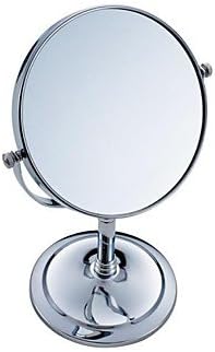 360 Degree Rotating 3X Magnifying Chrome Finish Round 8 Inch Solid Brass Cosmetic Mirror