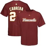 Majestic Venezuela 2009 World Baseball Classic #24 Miguel Cabrera Garnet Player T-shirt