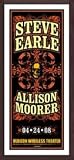 STEVE EARLE - Dark Framed Poster Concert Edition Limitée - Verizon Wireless Theater, Houston, Tx - 25th April 2008 - par Uncle Charlie