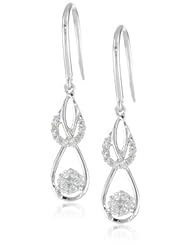 10k White Gold Love Knot Diamond Earrings (1/3 cttw, H-I Color, I1-I2 Clarity)
