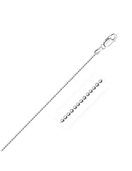 1.2mm 14K White Gold Diamond-Cut Bead Chain