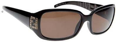 Click here to buy Fendi Ladies Metal Logo Fs 350r Brown Frame Brown Lens Plastic Sunglasses by Fendi.