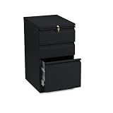 HON 33720RP 19-7/8-Inch Efficiencies Mobile Pedestal File with 1 File and 2 Box Drawers, Black