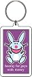 it's happy bunny Hooray For Guys With Money Lucite Key Chain