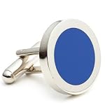 Blue Dot Rhodium Silver Enamel Cufflinks Cuff Links