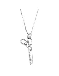 Sterling Silver Double Sided Large Shears Scissors Necklace