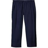 Big and Tall Creekwood Elastic Waist Pleated Cotton Twill Pant - NAVY