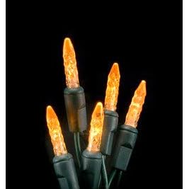 Set of 70 LED Yellow M5 Mini Christmas Lights - Green Wire