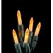Set of 70 LED Yellow M5 Mini Christmas Lights - Green Wire