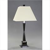 One Light Hourglass Table Lamp in Ebony and Chrome