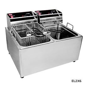 Cecilware Commercial Countertop Electric Dual Basket Deep Fryers: 12 lb Capacity - 120V by Deep Fryers