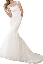 Mermaid Tulle Portrait Neck  Dress