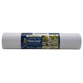 Duck Products 530336 Smooth Top Easy Non-Adhesive Shelf Liner, 10-Square Feet 12-Inch Wide, White