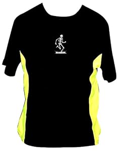 Mens Reflective Short Sleeve Shirt (Trample the Weak, Hurdle the Dead) (Black & Lime, M)