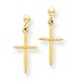 14k Polished crossangle Post Earrings