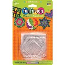 Fun Fusion Bead Pegboards 5-Pack: Circle/Star/Heart/Hexagon/Square