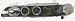 90-93 ACURA INTEGRA EURO PROJECTOR HEADLIGHTS - BLACK W/ CLEAR - W/ AMBER REFLECTOR - 2 / 4 DR - W/ 2x HALO - KS