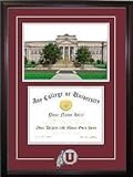 IMAGE OF University of Utah Graduate Framed Lithograph w/Diploma Opening in Cherry Wood Frame