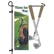 Applique Tee Time Golf Sculpted Mini Flag