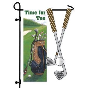 Applique Tee Time Golf Sculpted Mini Flag