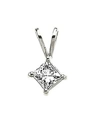 14K White Gold Diamond Pendant