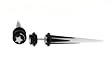 Fake Acrylic Taper - Black and White with White Star Logo - 16g Wire Stud - 2 Gauge - 43.75mm Length - Sold as a Pair