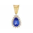 14K Yellow Gold Tanzanite and Diamond Pendant