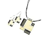 Lifestyle Studios Cream & Black Enamel Geo Set