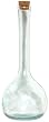 Spanish Recycled Glass Large Bulb Bottle with Cork 13.25"H 40oz Set / 2