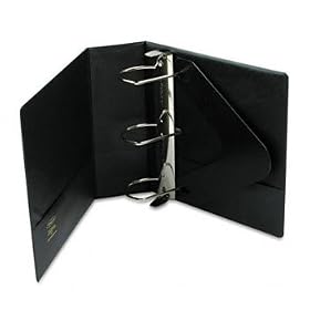 Heavy-Duty No-Gap D-Ring Binder With Label Holder, 4 Capacity, Black