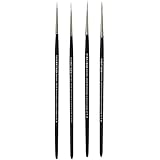 Kolinsky Pure Sable Artist Brush Set Long Liners 10/0, 5/0, 0, 2
